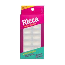 24 Unhas Postiças Natural Quadrado Curto ABS 7 Dias Ricca