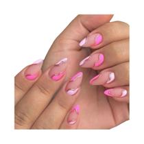 24 unidades de listras minimalistas francesas curtas com 1 gelatinosa e 1 lima de unhas