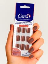24 Unidades de Unhas Postiças Autocolante Linha Nude Cor Cappuccino - Santa Clara