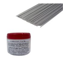 24 Varetas Solda Alumínio Ox-12-3/32 2,4mm 50cm + Fluxo 24 Varetas Solda Alumínio Ox-12-3/32 2,4mm 50cm + Fluxo