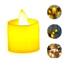 24 Vela Decorativa Vela De Led Amarela + Bateria - Smokeless Candles