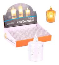 24 Velas Decorativas Led Artificial Luz Amarelo Enfeite