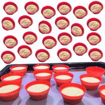 24 X Forminhas Silicone Mini Cupcake Bolo Pão Queijo Pudim