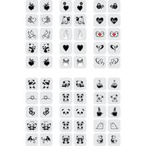 240 Adesivos Para Unhas Desenhos Pretos Película 3d