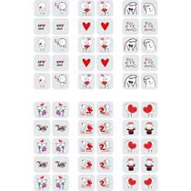 240 Adesivos Película para Unha Personagens Amor Love Nail Art - Paty Adesivos