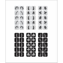 240 Adesivos Pelicula para Unha Raminho Branco e Preto