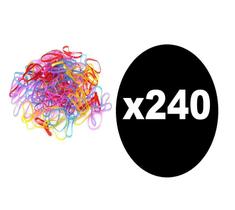 240 Elásticos de Silicone Cabelo Xuxinha Colorida infantil