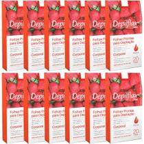 240 Folhas Prontas Depilação Corporal Depilflax Morango 240 Folhas Prontas Depilação Corporal Depilflax Morango