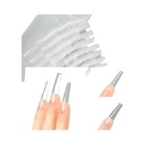 240 Peças De Moldes De Unhas Em Forma De Amêndoa Quadrada, Moldes Duplos Para Cobertura Completa,