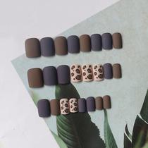 24pcs Leopard Matte Wear Parágrafo Curto Moda Manicure Patch Unhas Falsas Salvar 24pcs Leopard Matte Wear Parágrafo Curto Moda Manicure Patch Unhas Falsas Salvar