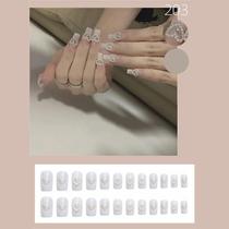 24pcs Long White Press On Nails Cute Pearl & Shinty Heart Design Unhas Falsas Cheias 24pcs Long White Press On Nails Cute Pearl & Shinty Heart Design Unhas Falsas Cheias