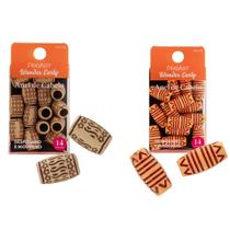 24UN Anel De Cabelo Penteados Trança Bege E Coral Proart 24UN Anel De Cabelo Penteados Trança Bege E Coral Proart