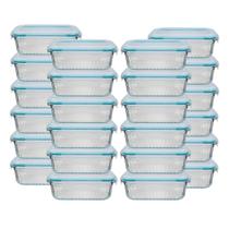 24Un Pote Vidro 370ML Tamba c/ Trava Retangular Hermética Fit 24Un Pote Vidro 370ML Tamba c/ Trava Retangular Hermética Fit