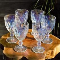 24UNI Taça Diamond FurtaCor 340ML Rainbow Eventos Água Suco