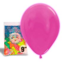 25 Balão Bexiga Festa Neon - Número 9 Polegadas 23cm Cheio Efeito Luminoso Decoração Atacado Para Aniversários Baladas Brilha na Luz Negra