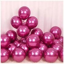 25 Balão Cromado Metalizado Pink 10 Polegadas 25cm Bexiga Latex Festa Decoração Enfeite