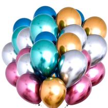25 Balão sortidos Cromados n9 Mais brilho e cor