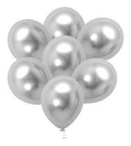 25 Balões Latex Cromado Alumínio Gelo 23cm 9"P - Happy day 25 Balões Latex Cromado Alumínio Gelo 23cm 9"P - Happy day