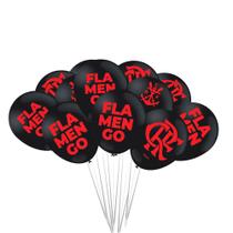 25 Bexiga Balão N9 Festa Flamengo Preto Decoração aniversári - Fescolor