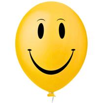 25 Bexiga Carinha Feliz Smile Sorriso Balão Decorado Amarelo Sorrindo Tema Happy Face Decoração Festa Aniversário Adulto - EmbaFast Distribuidora
