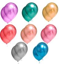 25 bexigas balões nº 9 Metalizadas Decoração festa mais cor
