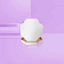 25 Caixas de Pizza Branca Oitavada PP 4x25x25cm