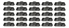 25 Caixas De Teto Suporte 30cm Para Laje Preto Canal