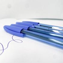 25 canetas esferográficas tradicional escrita média 1.0 mm preta, azul e vermelha durável