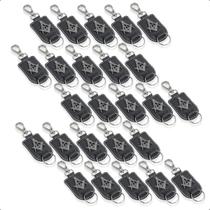 25 Chaveiros Maçonaria Kit Maçom Couro Metais Inox