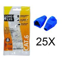 25 Conector RJ45 SohoPlus Cat6 + 25 Capa Boot Snap Azul - Soho Plus