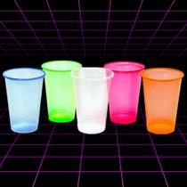 25 Copos Neon Plástico Descartável 300ml 5 Cores - Trik Trik