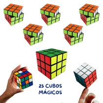 25 Cubos Mágicos Interativo Quebra Cabeça Diversão Concentração Memória Paciência Coordenação Motora Brincar3x3 Clássico