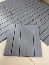 25 Deck Madeira Plástico Encaixe Modular - Cinza 25 Deck Madeira Plástico Encaixe Modular - Cinza