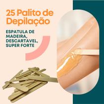 25 espatulas depilação, descartavel, super forte, lisinho