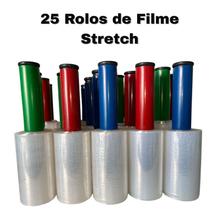25 Filme Stretch Com Cabo Giratório Embala Tudo 10cm X 120 metros