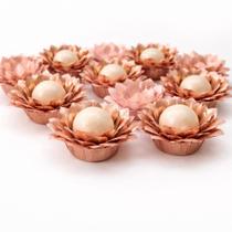 25 Forminhas Para Doces Finos Decoração Liz Rose Gold Festa