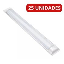 25 Luminárias Led Tubular Linear Slim Branco Frio 6500k 60cm