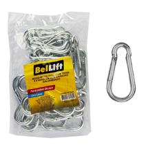 25 Mosquetão Trava Mola 6x60mm Aço Galvanizado 80kg