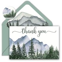 25 peças de cartões comemorativos florestais em aquarela com envelopes de 10 x 15 cm