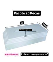 25 placas de isopor eps antichamas 10mm, tamanho 100 x 50cm