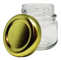 25 Potes de Vidro Geléinha Liso Redondo 40ml C/ Tampa Dourada 25 Potes de Vidro Geléinha Liso Redondo 40ml C/ Tampa Dourada