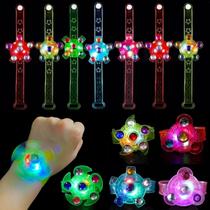 25 Pulseiras LED com Fidget Spinner - Pacote com Iluminação