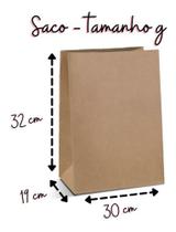 25 Saco Delivery Food Kraft Ecologico G 32x30x19