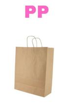 25 Sacolas Kraft PP Tam 24x18x10,5 Ecologica Alça Torcida
