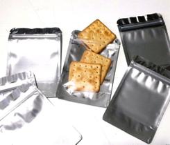25 Sacos Metalizados Zip Lock 10x15cm com frente transparente