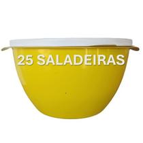 25 Saladeiras com tampa 3000 ml - bacia - tigela - bowls de plástico amarelo