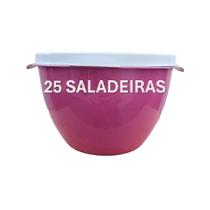 25 Saladeiras com tampa 750 ml - bacia - tigela - bowls de plástico pink - Galpão Pedreira