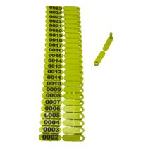 25 UN Brinco De Identificação Ovinos E Caprinos Walmur Amarelo Numerado