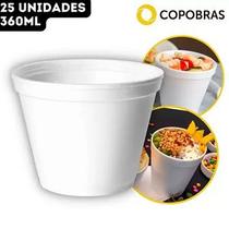 25 Un Pote de Isopor 360ml Resistente Para Sopa, Sorvete, Poke