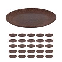 25 UN Prato Lanche Sobremesa Redondo Durável 20cm Marrom Esc 25 UN Prato Lanche Sobremesa Redondo Durável 20cm Marrom Esc